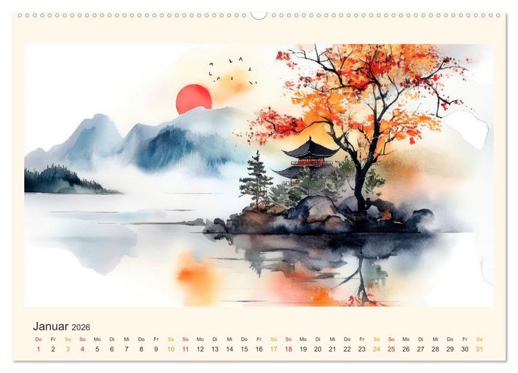 Produktbild: Japan - die Farben der Tradition (Wandkalender 2026 DIN A2 quer), CALVENDO Monatskalender