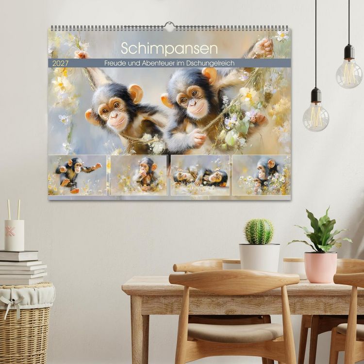 Produktbild: Schimpansen. Freude und Abenteuer im Dschungelreich (Wandkalender 2027 DIN A2 quer), CALVENDO Monatskalender