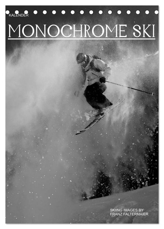 Produktbild: Monochrome Ski (Tischkalender 2026 DIN A5 hoch), CALVENDO Monatskalender