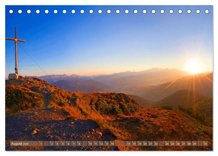 Produktbild: Gipfelkreuze im Sonnenlicht (Tischkalender 2026 DIN A5 quer), CALVENDO Monatskalender
