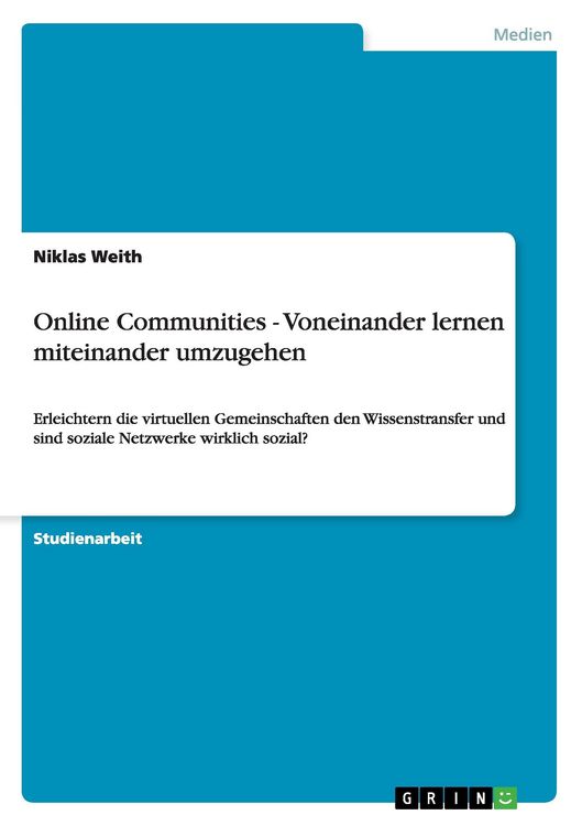 Produktbild: Online Communities - Voneinander lernen miteinander umzugehen