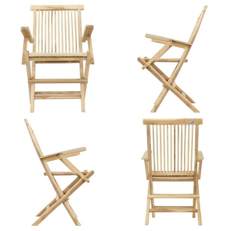 Produktbild: 4er Gartenstuhl Hochlehner Klappstuhl Holz Teak