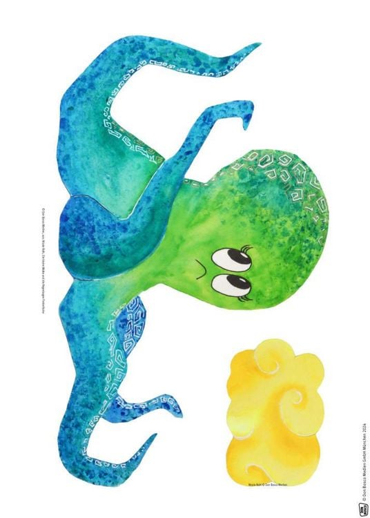 Produktbild: Die kleine Wolke und die Regenbogen-Tintenfische. Erz&auml;hlschienen-Figurenset
