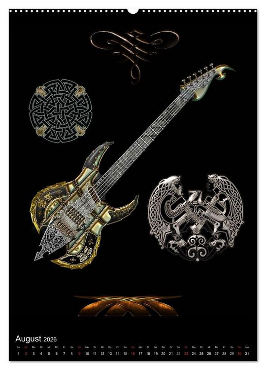 Produktbild: Heroische Gitarren (Wandkalender 2026 DIN A2 hoch), CALVENDO Monatskalender
