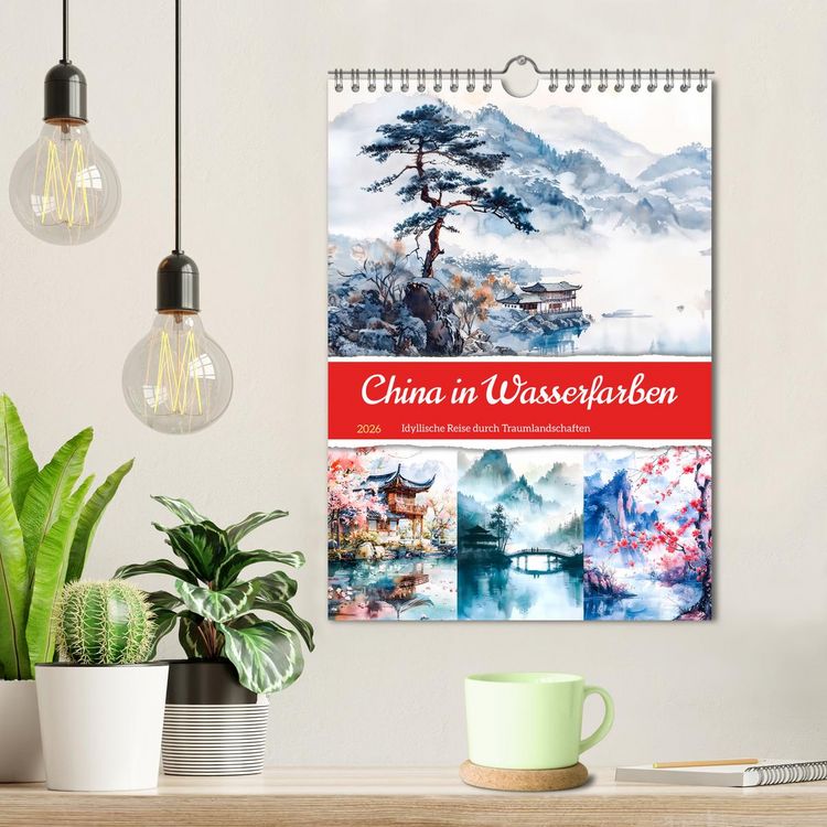 Produktbild: China in Wasserfarben - Idyllische Reise durch Traumlandschaften (Wandkalender 2026 DIN A4 hoch), CALVENDO Monatskalender