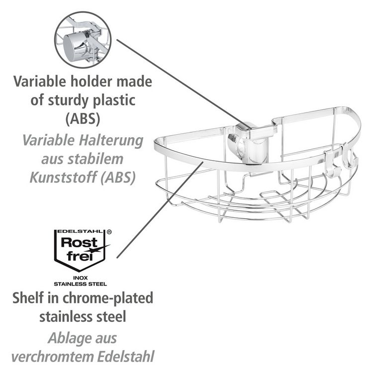 Produktbild: Duschstangencaddy Mod. Floresta Rund, Anbringung ohne Bohren und Schrauben