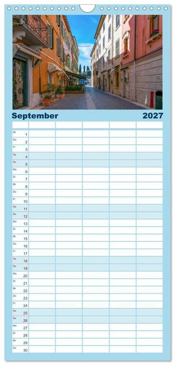 Produktbild: Familienplaner 2027 - Traumziel am Gardasee. Peschiera del Garda mit 5 Spalten (Wandkalender, 21 x 45 cm) CALVENDO
