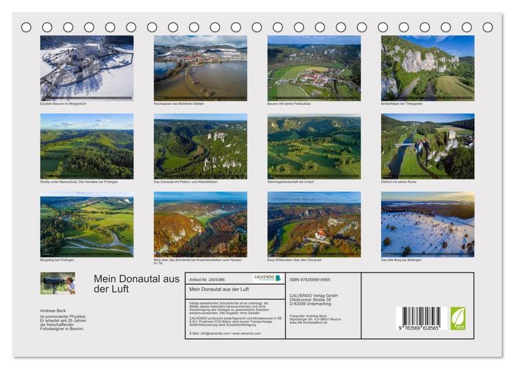 Produktbild: Mein Donautal aus der Luft (Tischkalender 2027 DIN A5 quer), CALVENDO Monatskalender