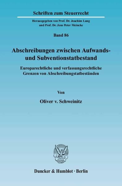 Produktbild: Abschreibungen zwischen Aufwands- und Subventionstatbestand.