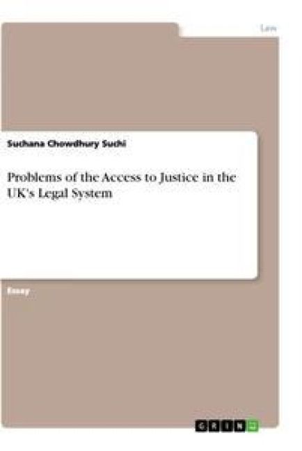 Produktbild: Problems of the Access to Justice in the UK's Legal System