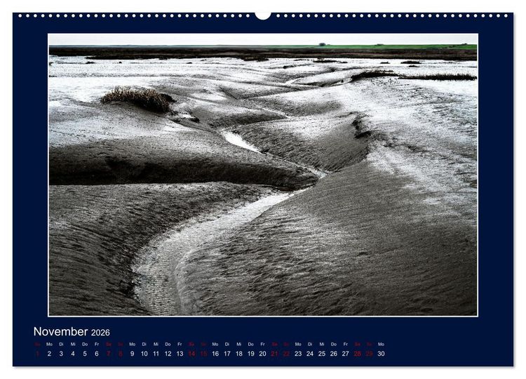 Produktbild: Wolken, Watt und Wellen. Fotografische Impressionen vom Jadebusen. (hochwertiger Premium Wandkalender 2026 DIN A2 quer), Kunstdruck in Hochglanz