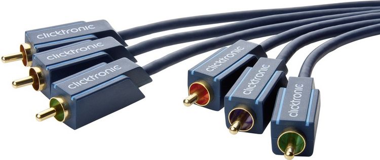 Produktbild: Clicktronic Composite Cinch AV Anschlusskabel [3x Cinch-Stecker - 3x Cinch-Stecker] 1m Blau