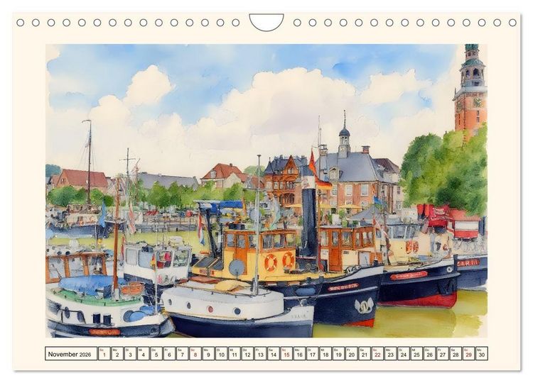 Produktbild: Herz Ostfrieslands - Zauberhaftes Leer (Wandkalender 2026 DIN A4 quer), CALVENDO Monatskalender
