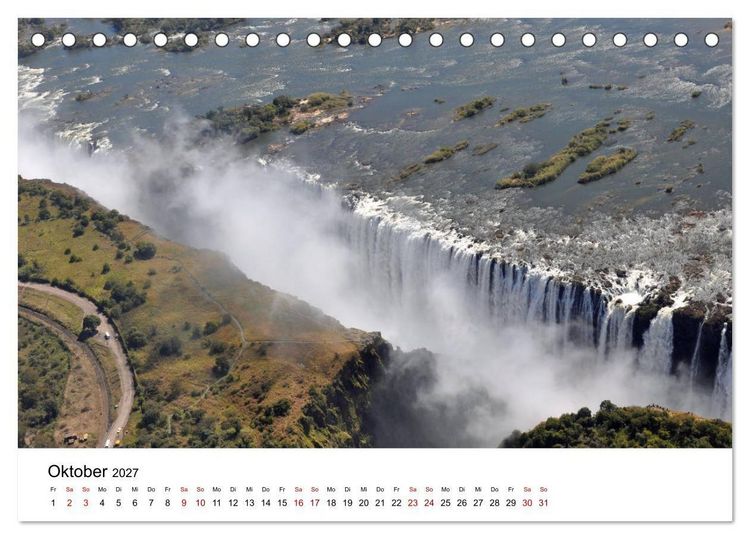 Produktbild: Weltnaturerbe Victoriaf&auml;lle - Der Rauch, der donnert (Tischkalender 2027 DIN A5 quer), CALVENDO Monatskalender