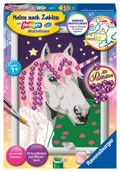 Produktbild: CreArt, Malen nach Zahlen Kinder - Einhorn