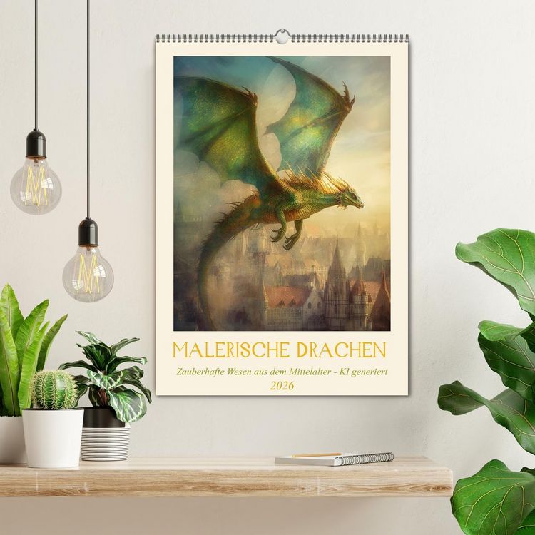 Produktbild: Malerische Drachen (Wandkalender 2026 DIN A2 hoch), CALVENDO Monatskalender