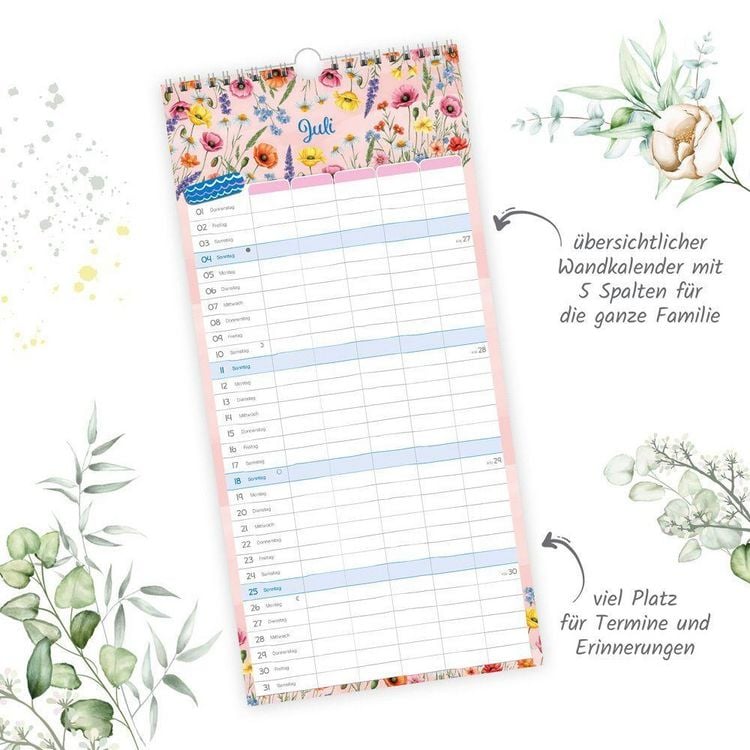 Produktbild: TR&Ouml;TSCH - Familienkalender Familienterminer Blumen 2027