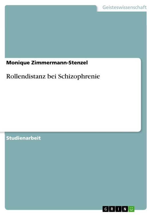 Produktbild: Rollendistanz bei Schizophrenie