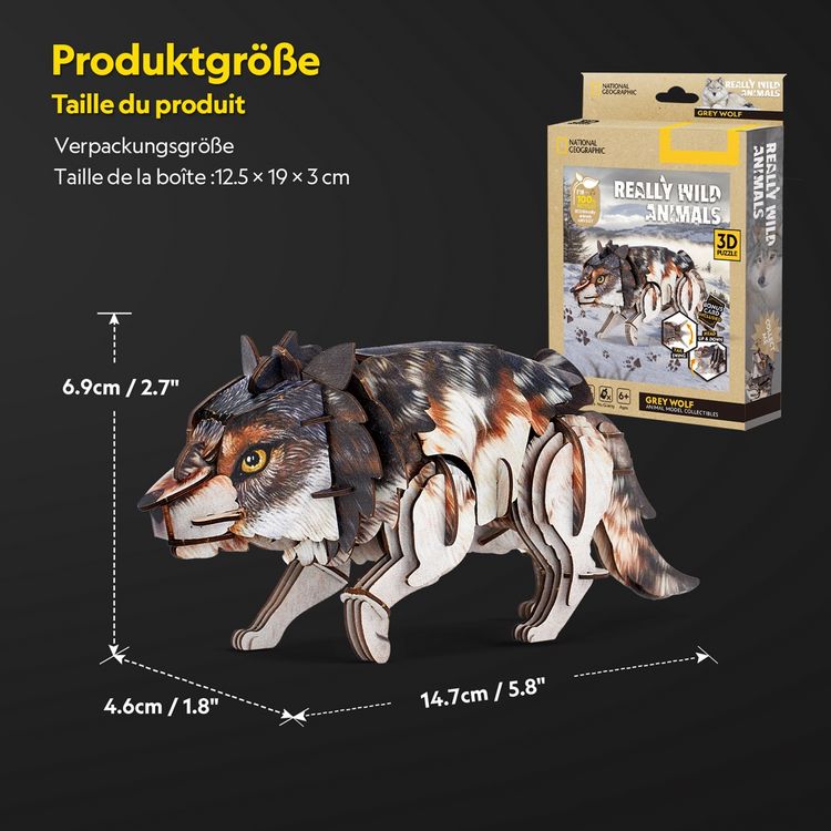 Produktbild: CUBICFUN - 3D Puzzle Wolf 59 Teile