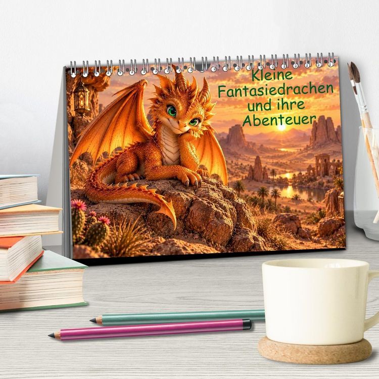 Produktbild: Kleine Fantasiedrachen und ihre Abenteuer (Tischkalender 2027 DIN A5 quer), CALVENDO Monatskalender