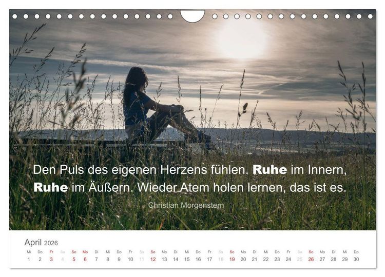 Produktbild: Zauberhafte Spr&uuml;che - Bunte Seelenbl&uuml;ten (Wandkalender 2026 DIN A4 quer), CALVENDO Monatskalender