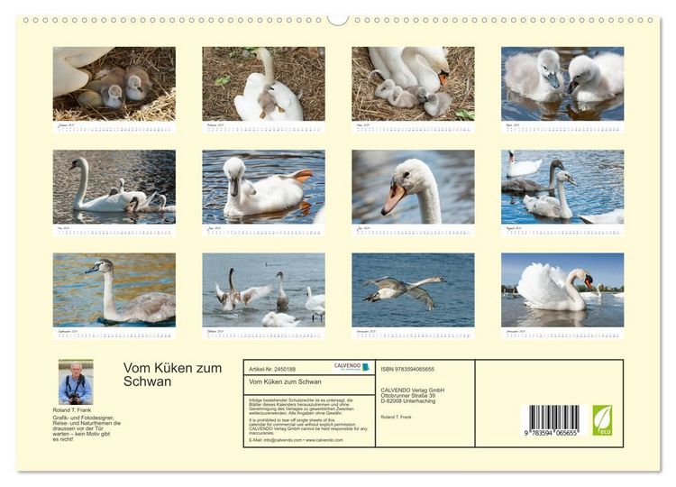 Produktbild: Vom K&uuml;ken zum Schwan (hochwertiger Premium Wandkalender 2027 DIN A2 quer), Kunstdruck in Hochglanz