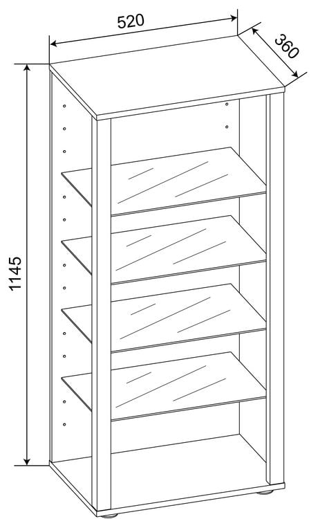 Produktbild: Holz Glas Stand Vitrine Sammelvitrine Glasol lll