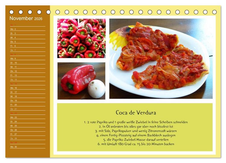 Produktbild: Meine Mallorca Rezepte (Tischkalender 2026 DIN A5 quer), CALVENDO Monatskalender