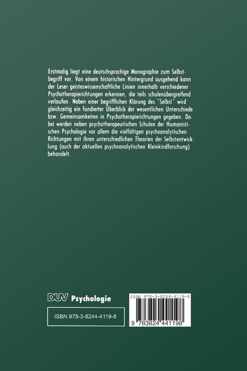 Produktbild: Der Selbstbegriff in Psychologie und Psychotherapie