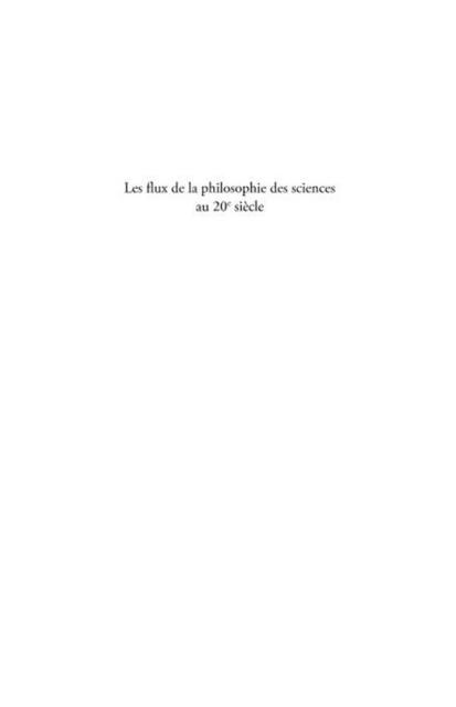 Produktbild: Les flux de la philosophie des sciences au 20Eme siEcle