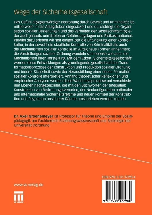 Produktbild: Wege der Sicherheitsgesellschaft