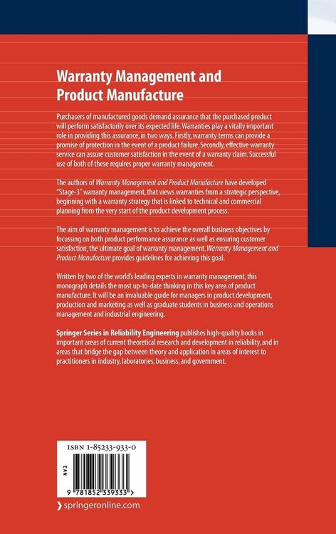 Produktbild: Warranty Management and Product Manufacture