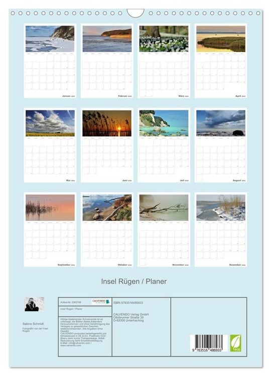 Produktbild: Insel R&uuml;gen / Planer (Wandkalender 2026 DIN A3 hoch), CALVENDO Monatskalender