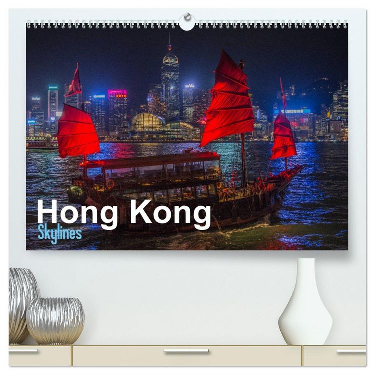 Produktbild: Hong Kong - Skylines (hochwertiger Premium Wandkalender 2026 DIN A2 quer), Kunstdruck in Hochglanz