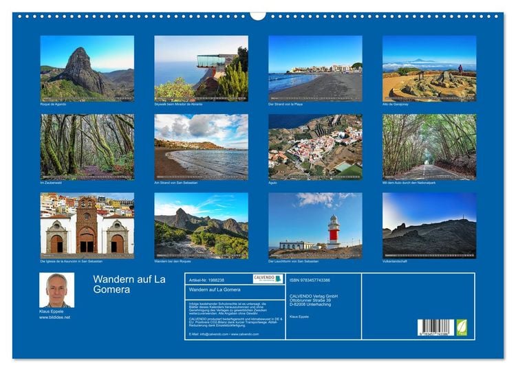 Produktbild: Wandern auf La Gomera (Wandkalender 2026 DIN A2 quer), CALVENDO Monatskalender