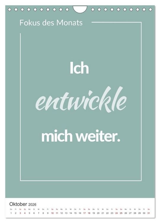 Produktbild: Achtsamkeitskalender: Mehr Achtsamkeit im Alltag mit dem Fokus des Monats (Wandkalender 2026 DIN A4 hoch), CALVENDO Monatskalender