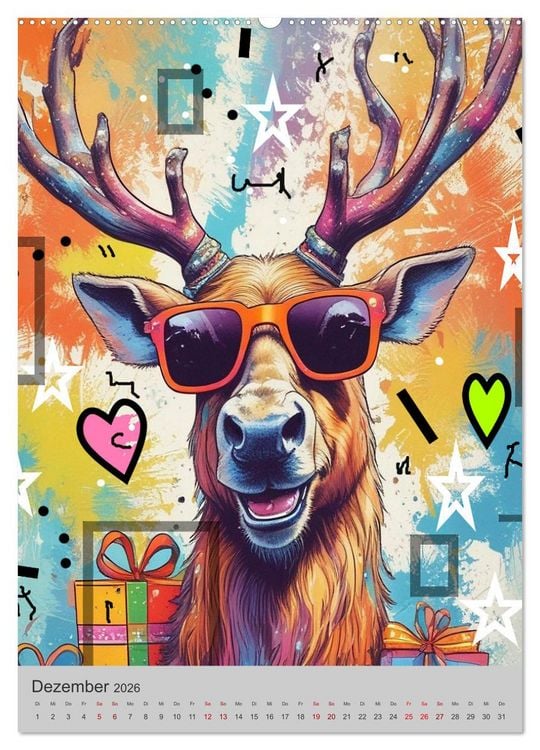 Produktbild: Coole Tiere der Pop Art (Wandkalender 2026 DIN A2 hoch), CALVENDO Monatskalender