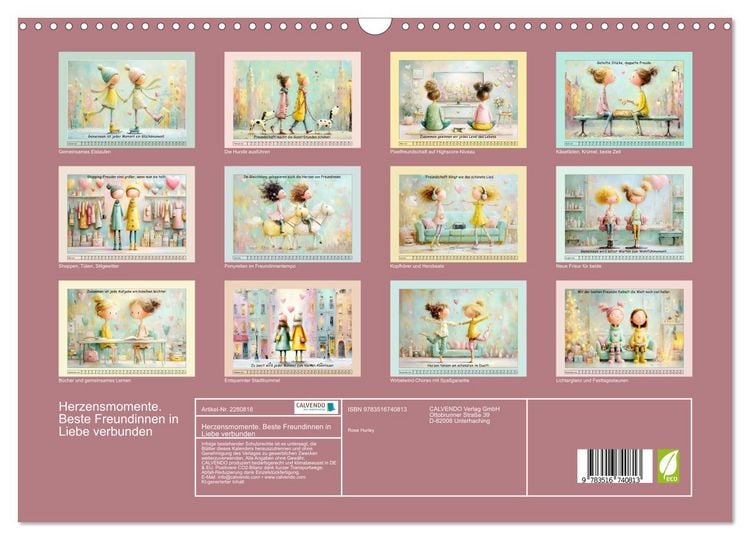 Produktbild: Herzensmomente. Beste Freundinnen in Liebe verbunden (Wandkalender 2026 DIN A3 quer), CALVENDO Monatskalender