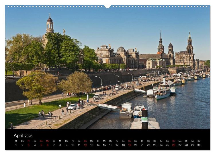 Produktbild: Dresden, das Florenz an der Elbe (hochwertiger Premium Wandkalender 2026 DIN A2 quer), Kunstdruck in Hochglanz