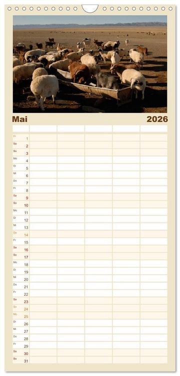 Produktbild: Familienplaner 2026 - W&uuml;ste Gobi mit 5 Spalten (Wandkalender, 21 x 45 cm) CALVENDO