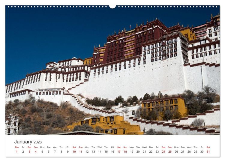 Produktbild: Tibet Monastery and landscapes (High Quality Premium Wall Calendar 2026 DIN A2 landscape),CALVENDO 12 Month Wall Calendar