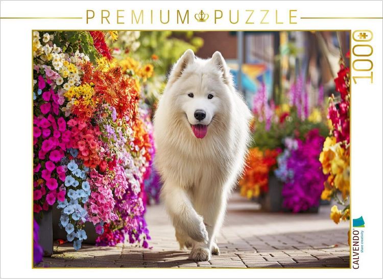 Produktbild: CALVENDO Puzzle Samojede im Sommer | 1000 Teile Lege-Gr&ouml;&szlig;e 64x48cm Foto-Puzzle f&uuml;r gl&uuml;ckliche Stunden