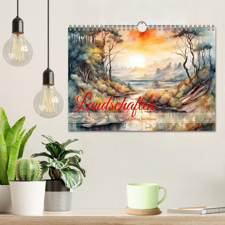 Produktbild: Landschaften Von Fr&uuml;hling bis Winter (Wandkalender 2026 DIN A4 quer), CALVENDO Monatskalender