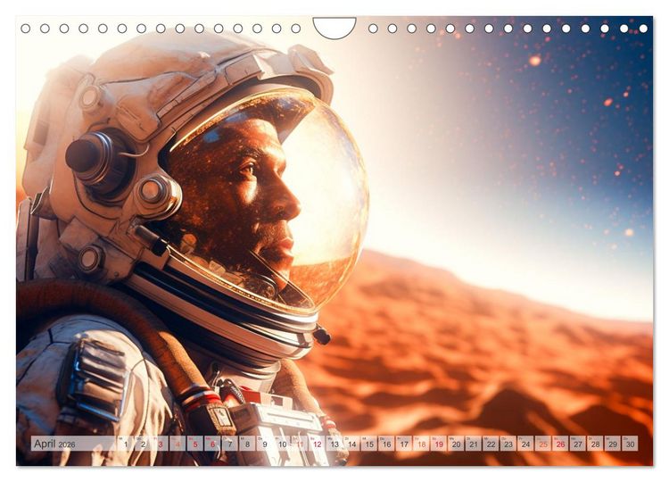 Produktbild: Astronaut - Unterwegs in der Galaxie (Wandkalender 2026 DIN A4 quer), CALVENDO Monatskalender