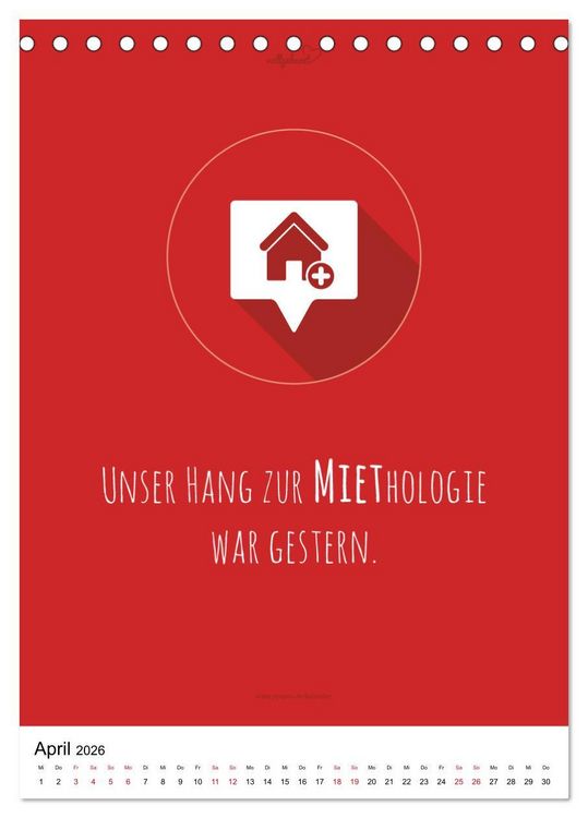 Produktbild: vollgeherzt: Der besondere Kalender f&uuml;r Bauherren mit motivierenden Hausbauzitaten (Tischkalender 2026 DIN A5 hoch), CALVENDO Monatskalender