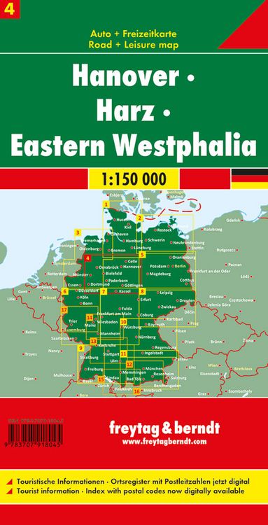 Produktbild: Freytag & berndt Stra&szlig;enkarte Hannover - Harz - Ostwestfalen 1:150.000