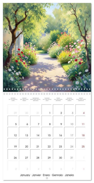 Produktbild: Paysages et jardins &ndash; Aquarelles impressionnistes (Calendrier mural carr&eacute; 2026 30x30 cm) Calendrier double avec une page pour vos prises de notes