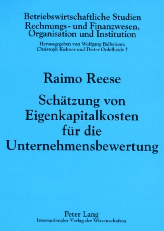 Produktbild: Sch&auml;tzung von Eigenkapitalkosten f&uuml;r die Unternehmensbewertung