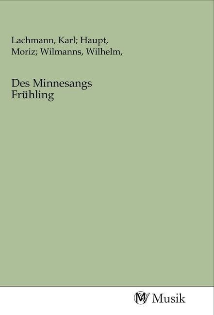 Produktbild: Des Minnesangs Fr&uuml;hling