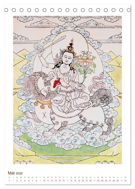 Produktbild: Mit Buddha durchs Jahr: historische Zeichnungen (Tischkalender 2026 DIN A5 hoch), CALVENDO Monatskalender